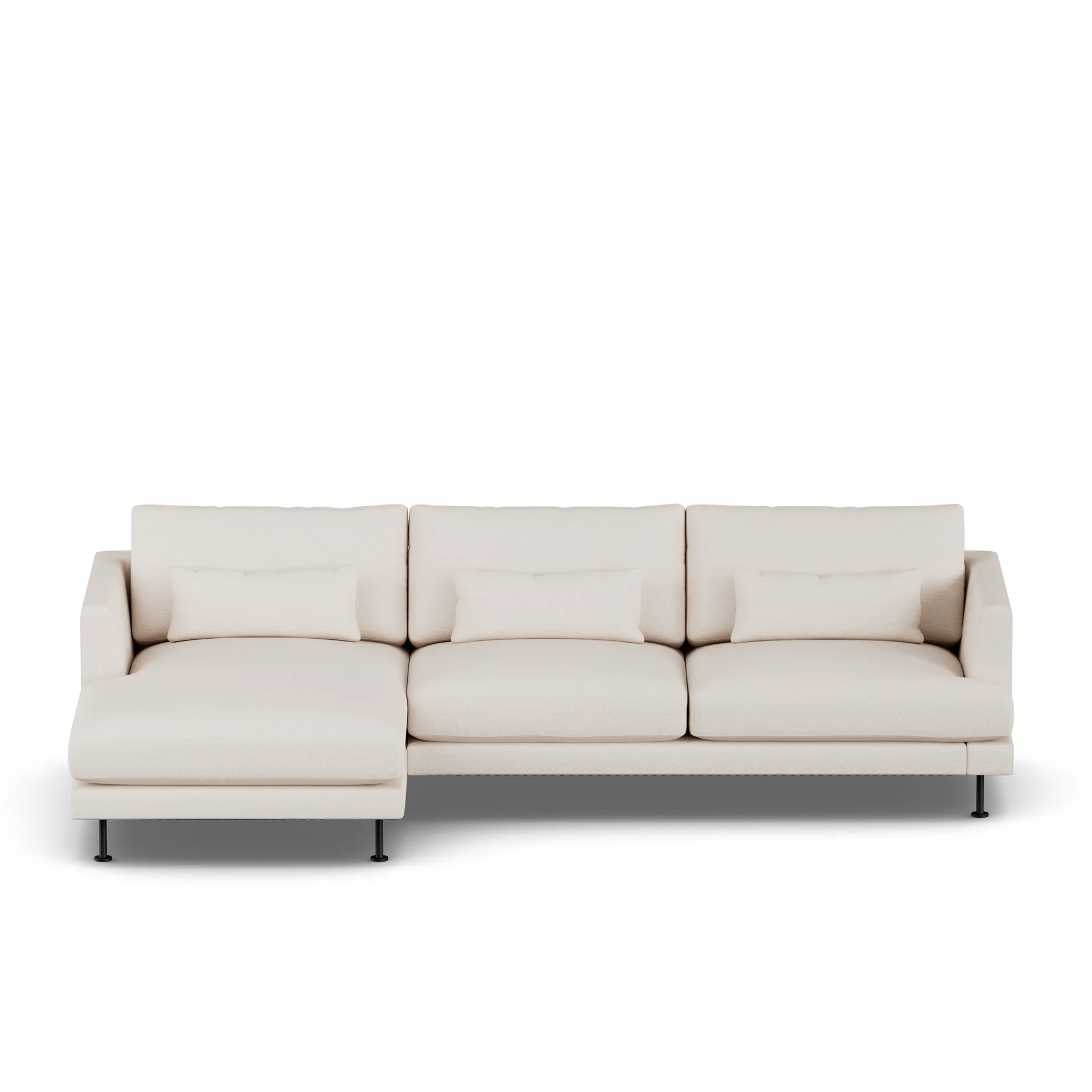 Bredhult sofa, Same Off White 6671-svart stål, 2,5-seters C2 1898