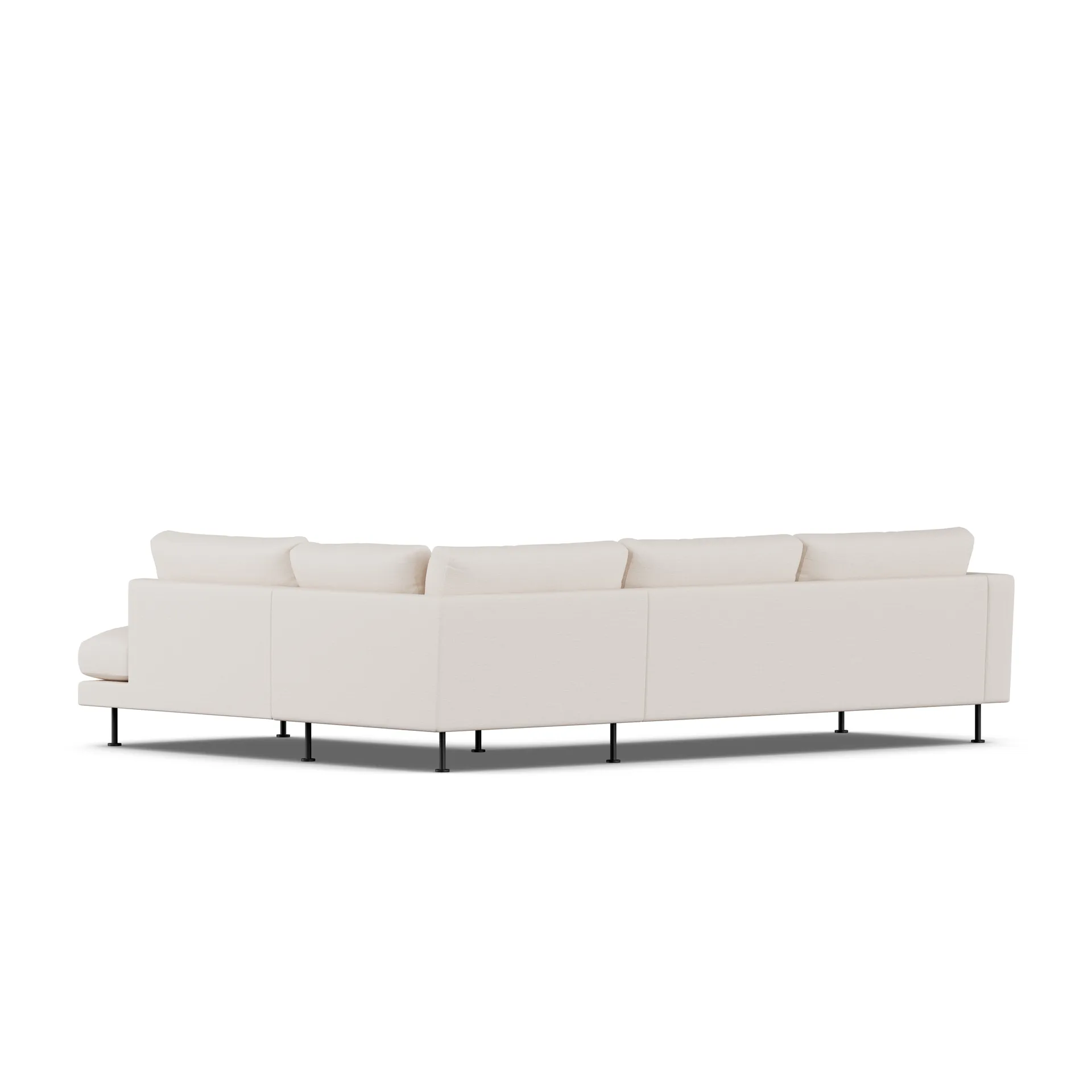 Bredhult sofa, Same Off White 6671-svart stål, 3-seters A1 1898