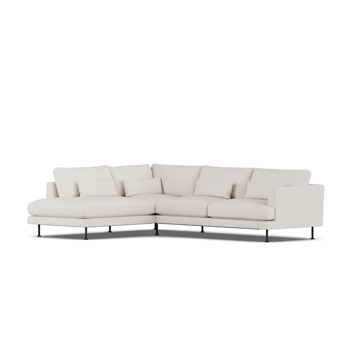 Bredhult sofa - Same Off White 6671-svart stål, 3-seters A2 - 1898