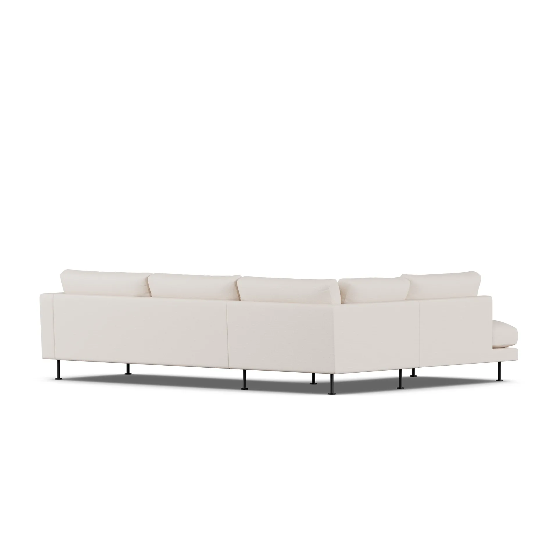 Bredhult sofa, Same Off White 6671-svart stål, 3-seters A2 1898