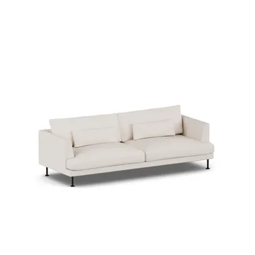 Bredhult sofa - Same Off White 6671-svart stål, 3-seters - 1898