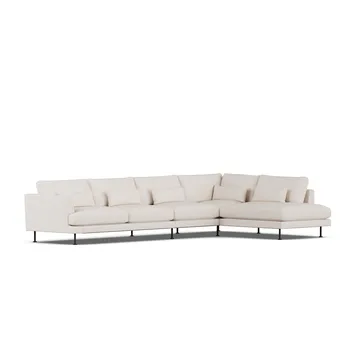 Bredhult sofa - Same Off White 6671-svart stål, 4-seters B1 - 1898