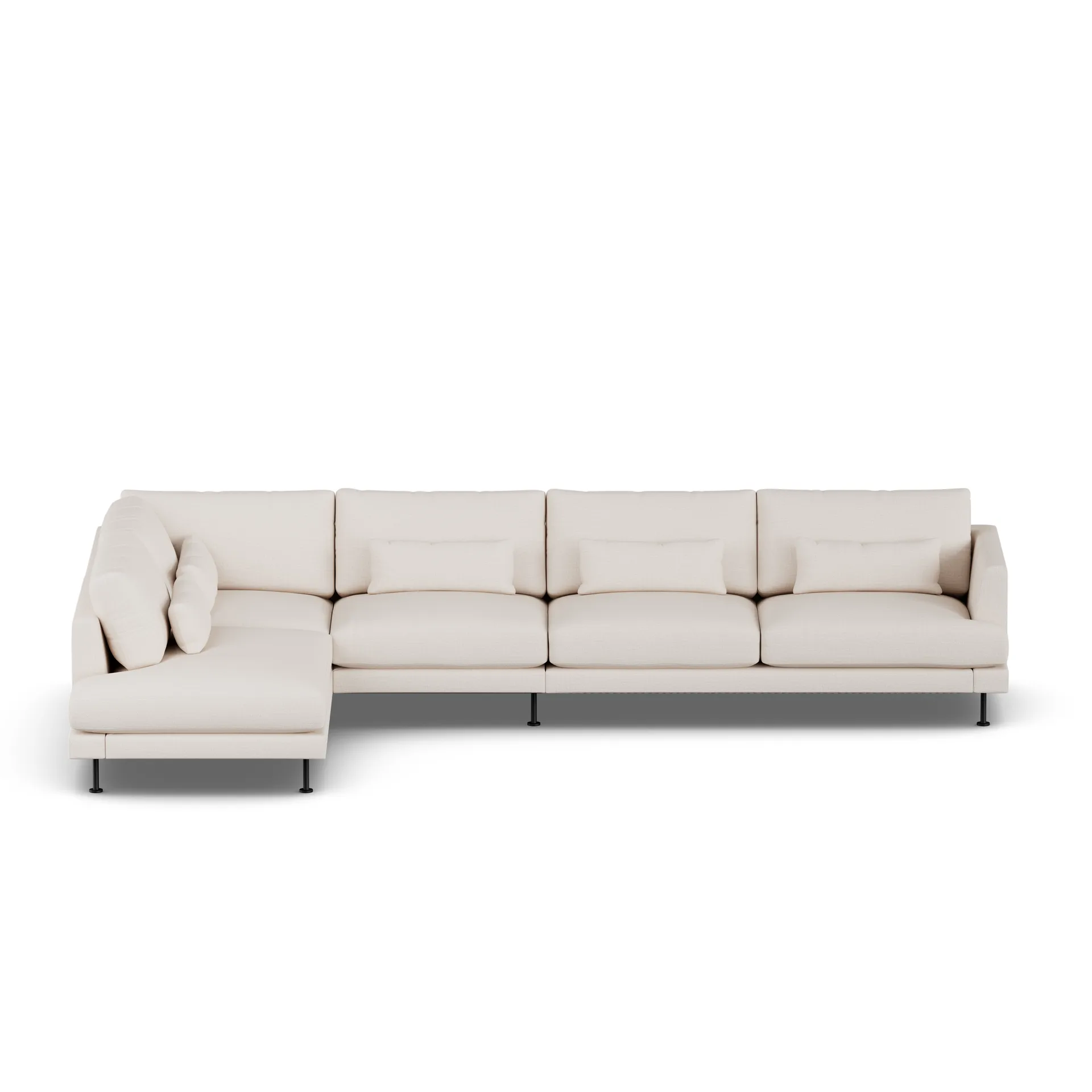 Bredhult sofa, Same Off White 6671-svart stål, 4-seters B2 1898