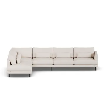 Bredhult sofa - Same Off White 6671-svart stål, 4-seters B2 - 1898