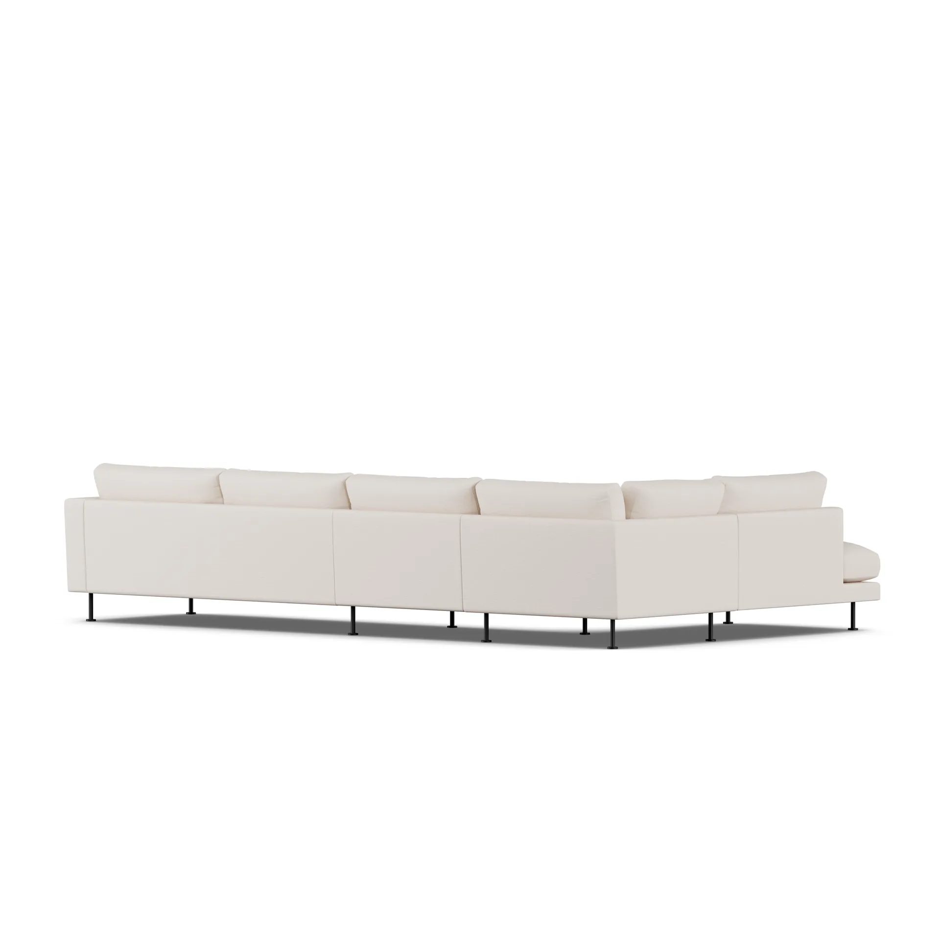 Bredhult sofa, Same Off White 6671-svart stål, 4-seters B2 1898
