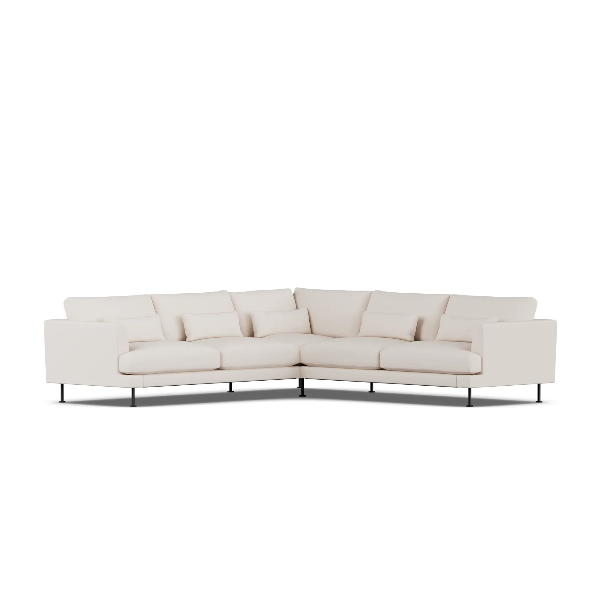 Bredhult sofa, Same Off White 6671-svart stål, hjørnesofa F 1898
