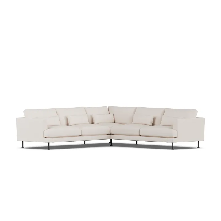 Bredhult sofa - Same Off White 6671-svart stål, hjørnesofa F - 1898