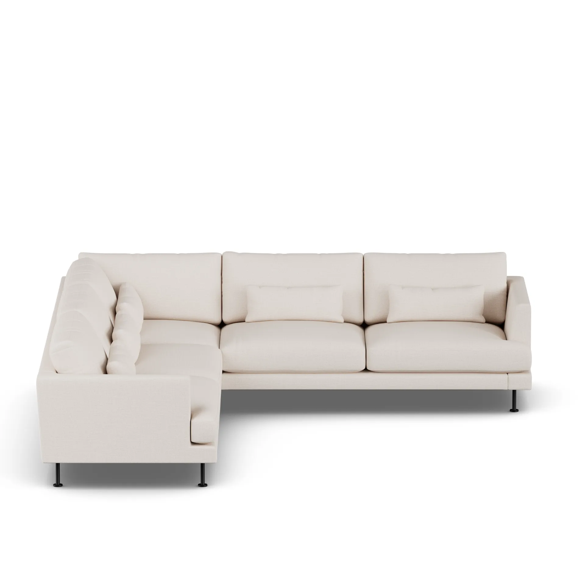 Bredhult sofa, Same Off White 6671-svart stål, hjørnesofa F 1898
