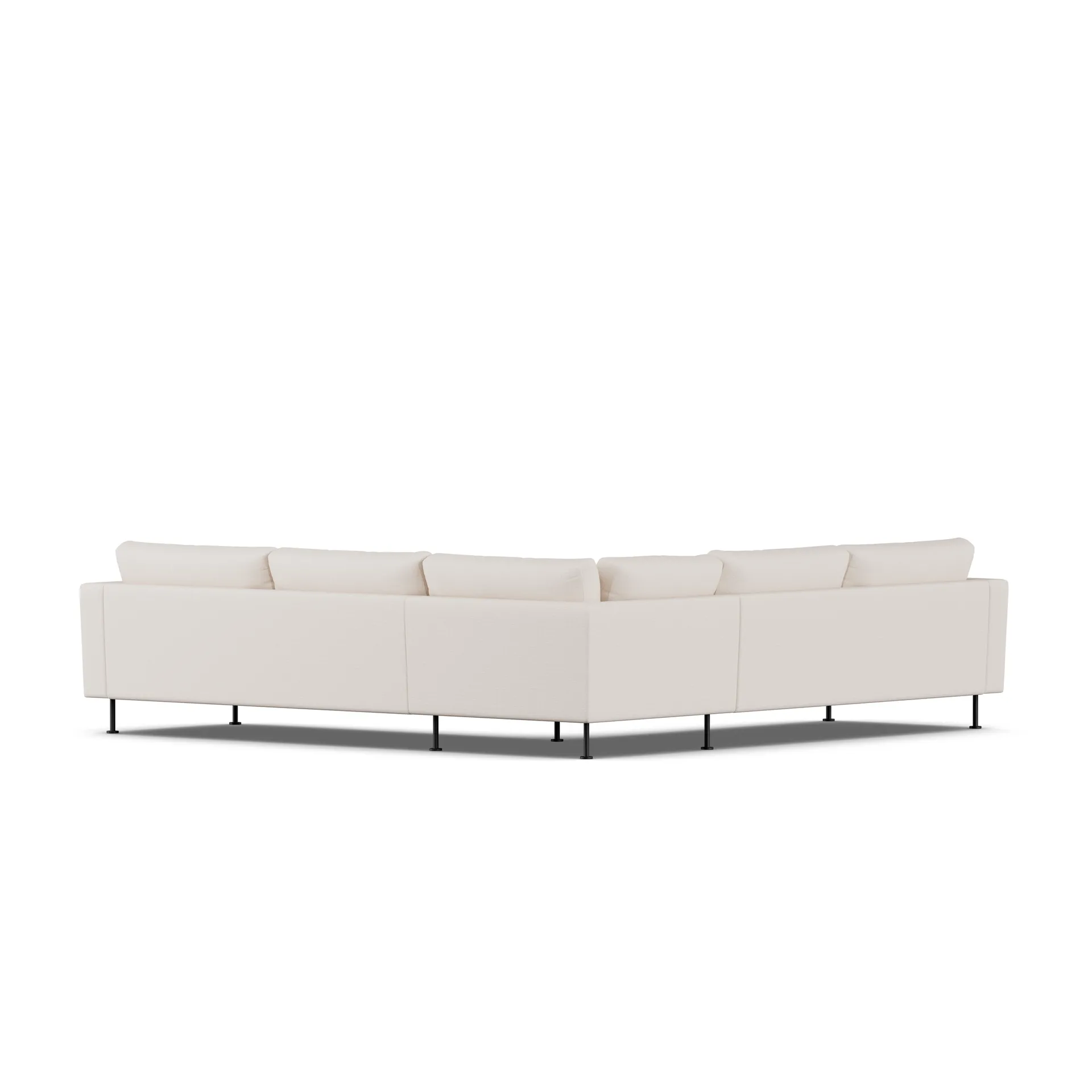 Bredhult sofa, Same Off White 6671-svart stål, hjørnesofa F 1898