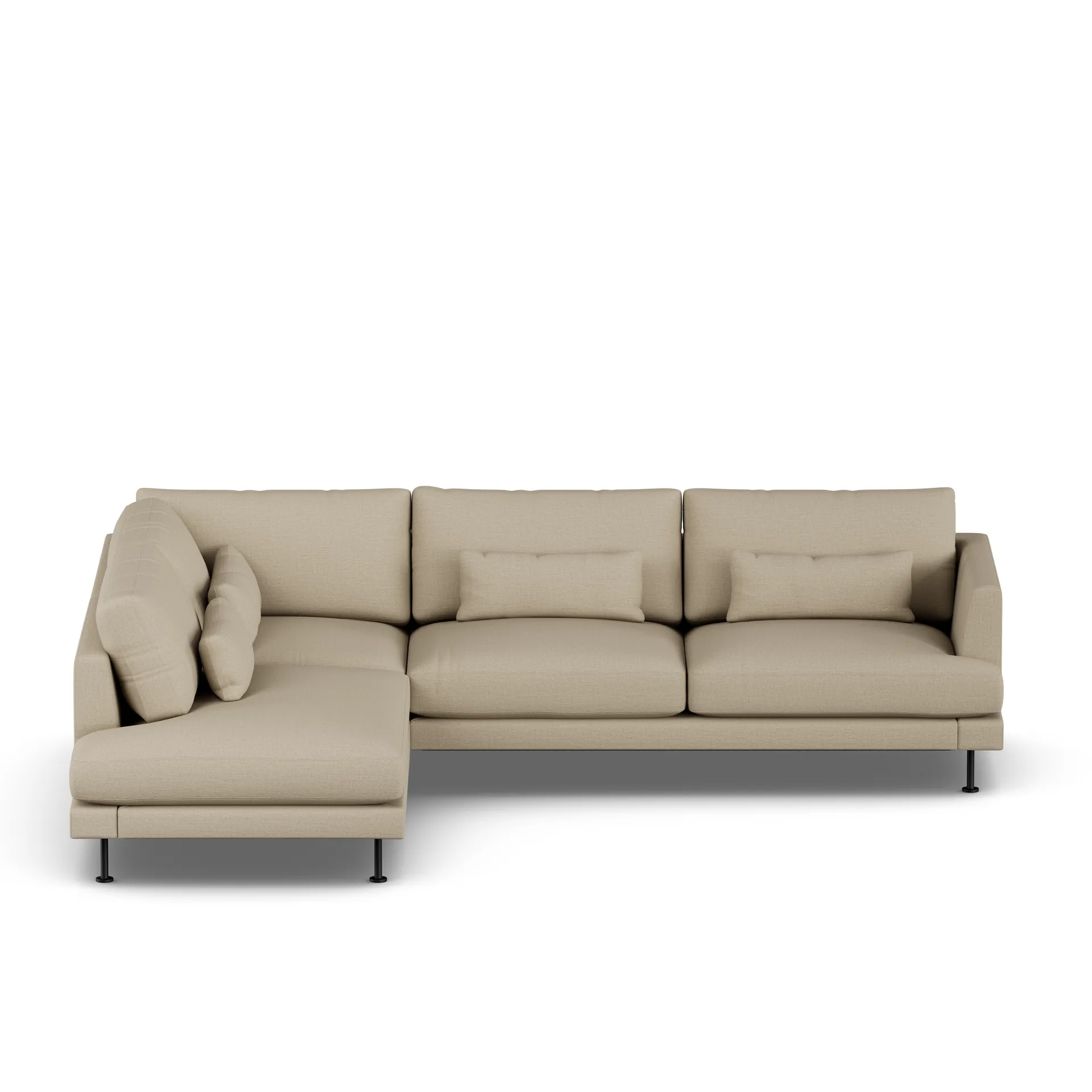 Bredhult sofa, Same Sand 6672-svart stål, 3-seters A2 1898