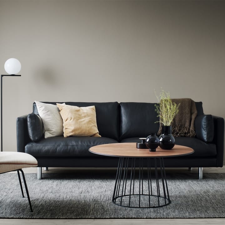 Haga 3-seters sofa, Skinn sevilla sort, metallben 1898