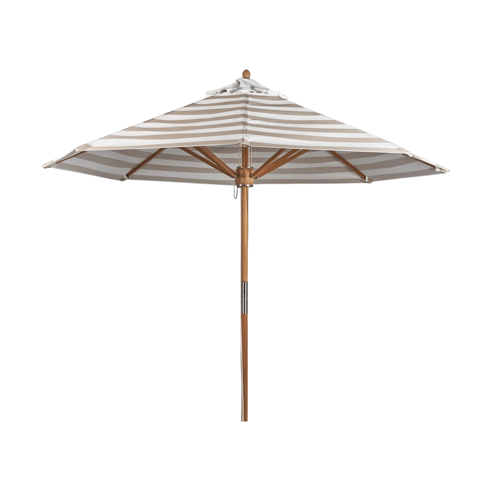 Hisshult parasoll Ø270 cm, Beige stripe-teak 1898