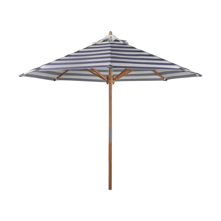 Hisshult parasoll Ø270 cm - Blue stripe-teak - 1898