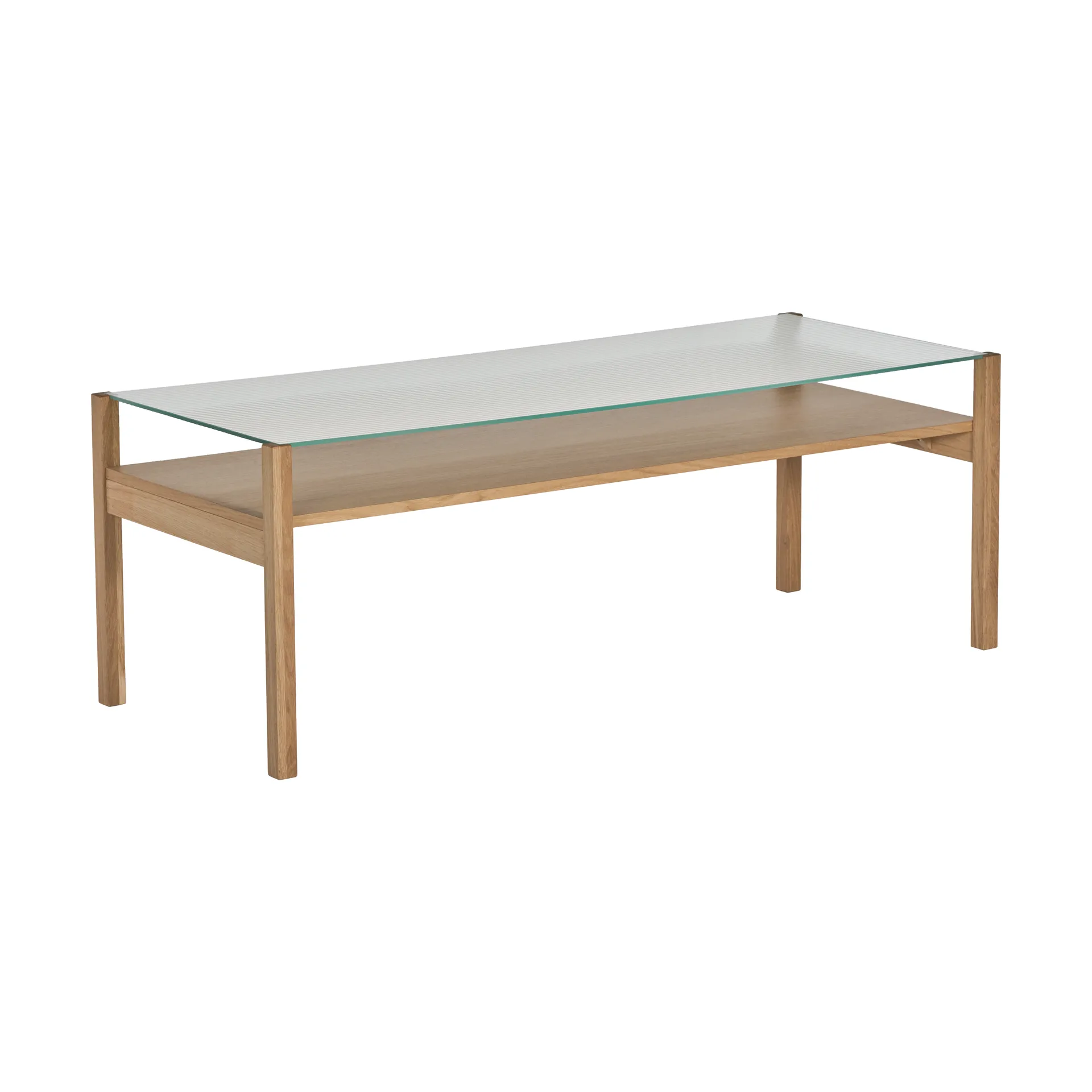 Lid sofabord, Hvitpigmentert eik-glass, 125x50 cm 1898