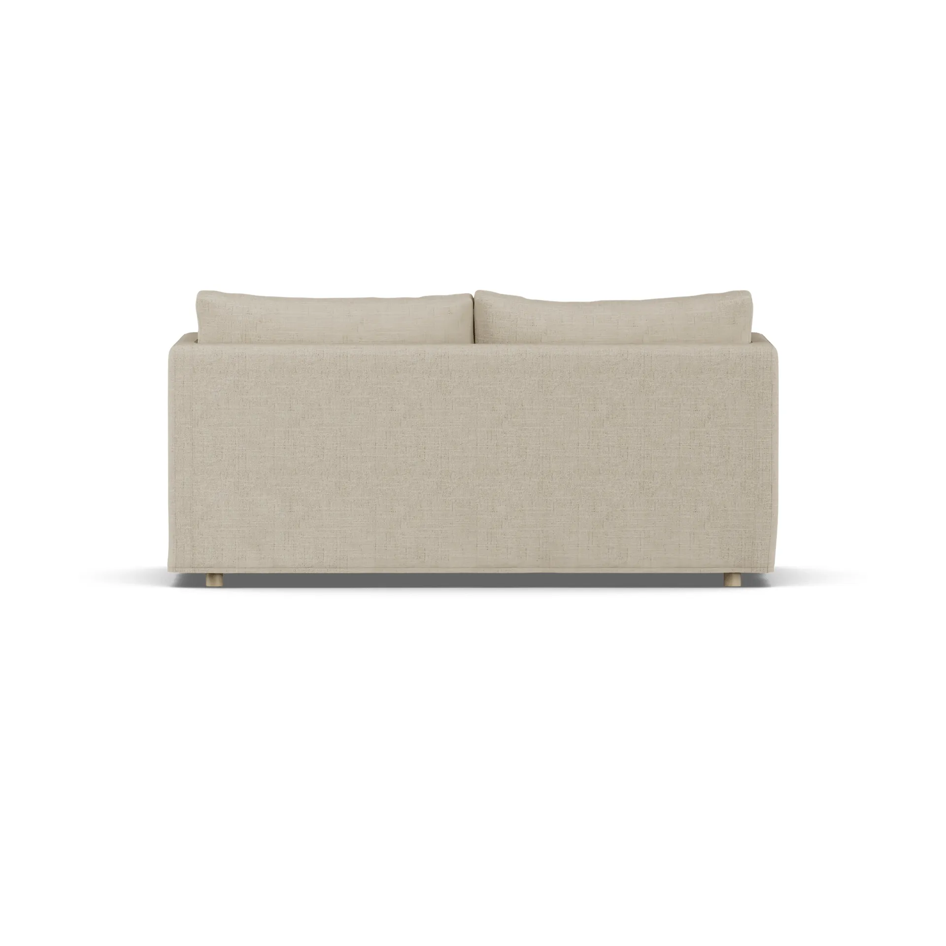 Linnevik sofa, Bern beige 0341-hvitoljet eik, 2-seters, med skjørt 1898