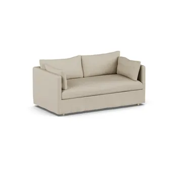 Linnevik sofa - Bern beige 0341-hvitoljet eik, 2-seters, med skjørt - 1898