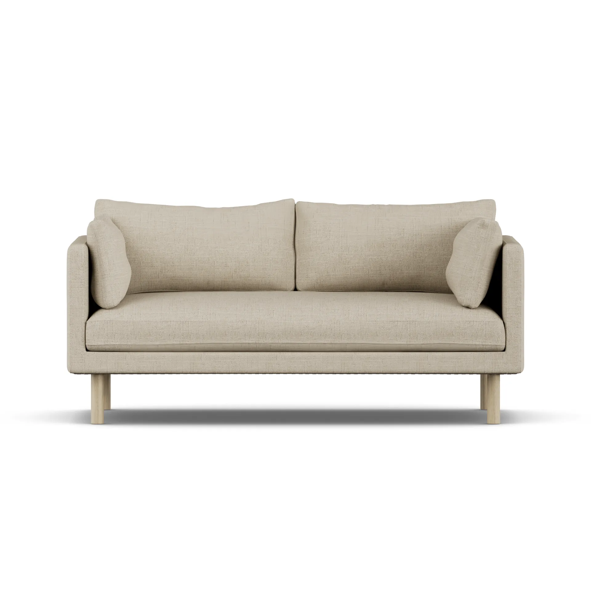 Linnevik sofa, Bern Beige 0341-hvitoljet eik, 2-seters, uten skjørt 1898