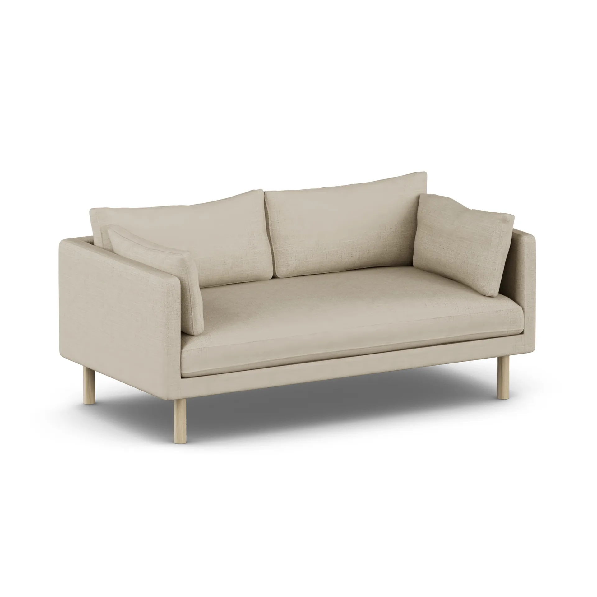 Linnevik sofa, Bern Beige 0341-hvitoljet eik, 2-seters, uten skjørt 1898