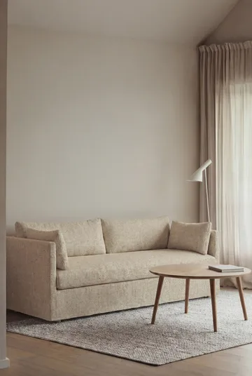 Linnevik sofa - Bern Beige 0341-hvitoljet eik, 3-seters, med skjørt - 1898