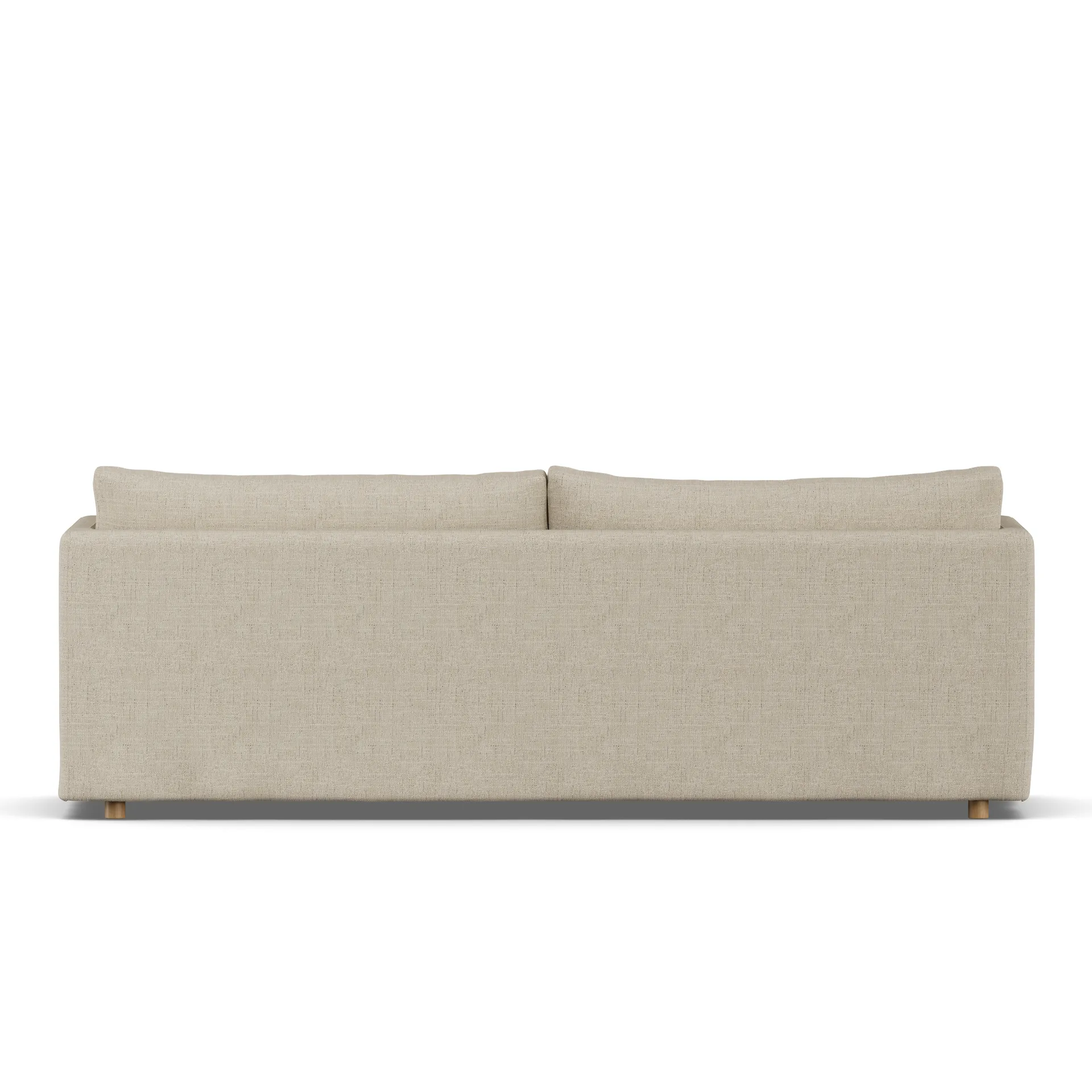 Linnevik sofa, Bern beige 0341-hvitoljet eik, 4-seters, med skjørt 1898