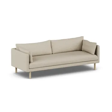 Linnevik sofa - Bern Beige 0341-hvitoljet eik, 4-seters, uten skjørt - 1898
