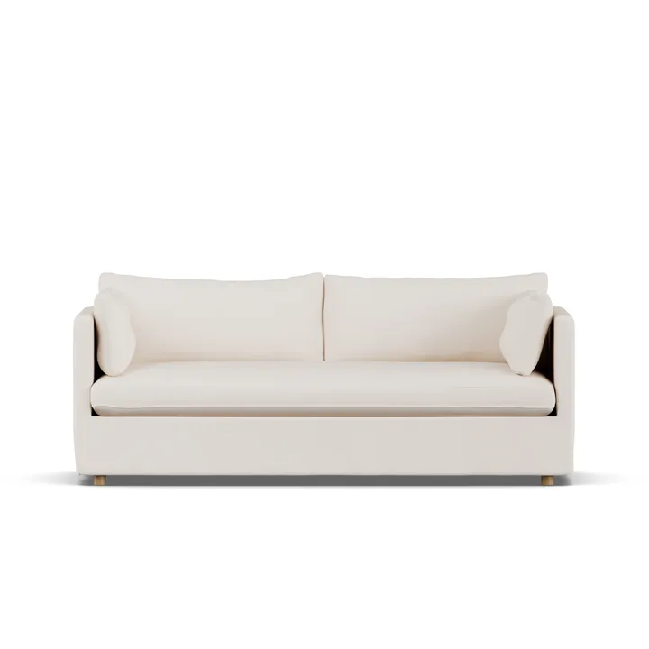 Linnevik sofa - Caleido beige 9600-hvitoljet eik, 3-seters, med skjørt - 1898