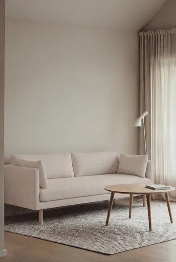 Linnevik sofa - Caleido Beige 9600-hvitoljet eik, 3-seters, uten skjørt - 1898