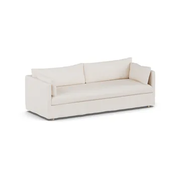 Linnevik sofa - Caleido beige 9600-hvitoljet eik, 4-seters, med skjørt - 1898