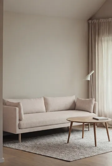 Linnevik sofa - Caleido Beige 9600-hvitoljet eik, 4-seters, uten skjørt - 1898