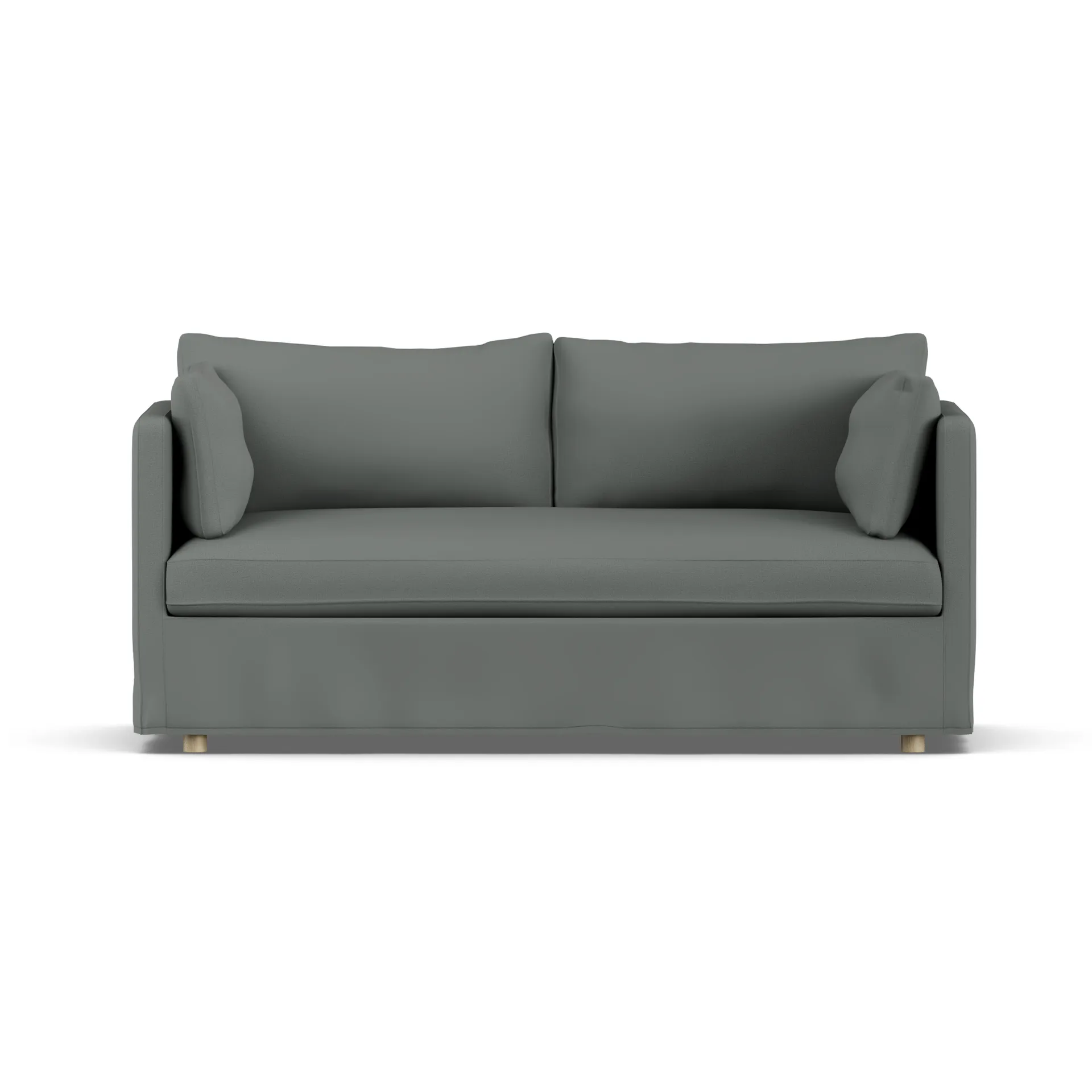 Linnevik sofa, Caleido Grey 1240-hvitoljet eik, 2-seters, med skjørt 1898