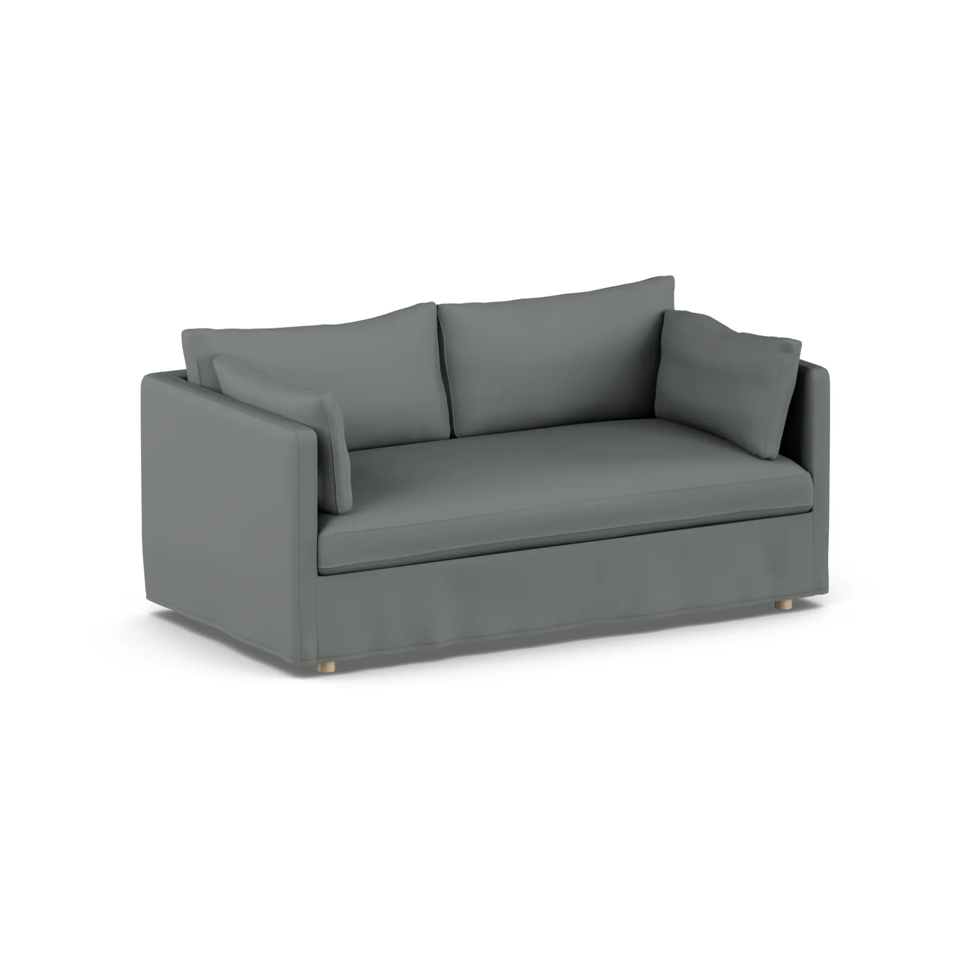 Linnevik sofa, Caleido Grey 1240-hvitoljet eik, 2-seters, med skjørt 1898