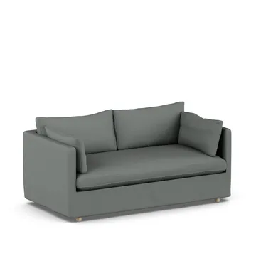 Linnevik sofa - Caleido Grey 1240-hvitoljet eik, 2-seters, med skjørt - 1898