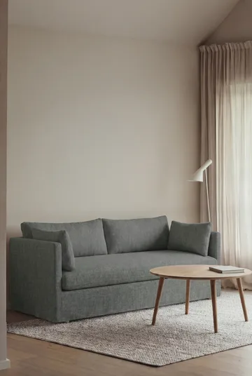 Linnevik sofa - Caleido Grey 1240-hvitoljet eik, 2-seters, med skjørt - 1898