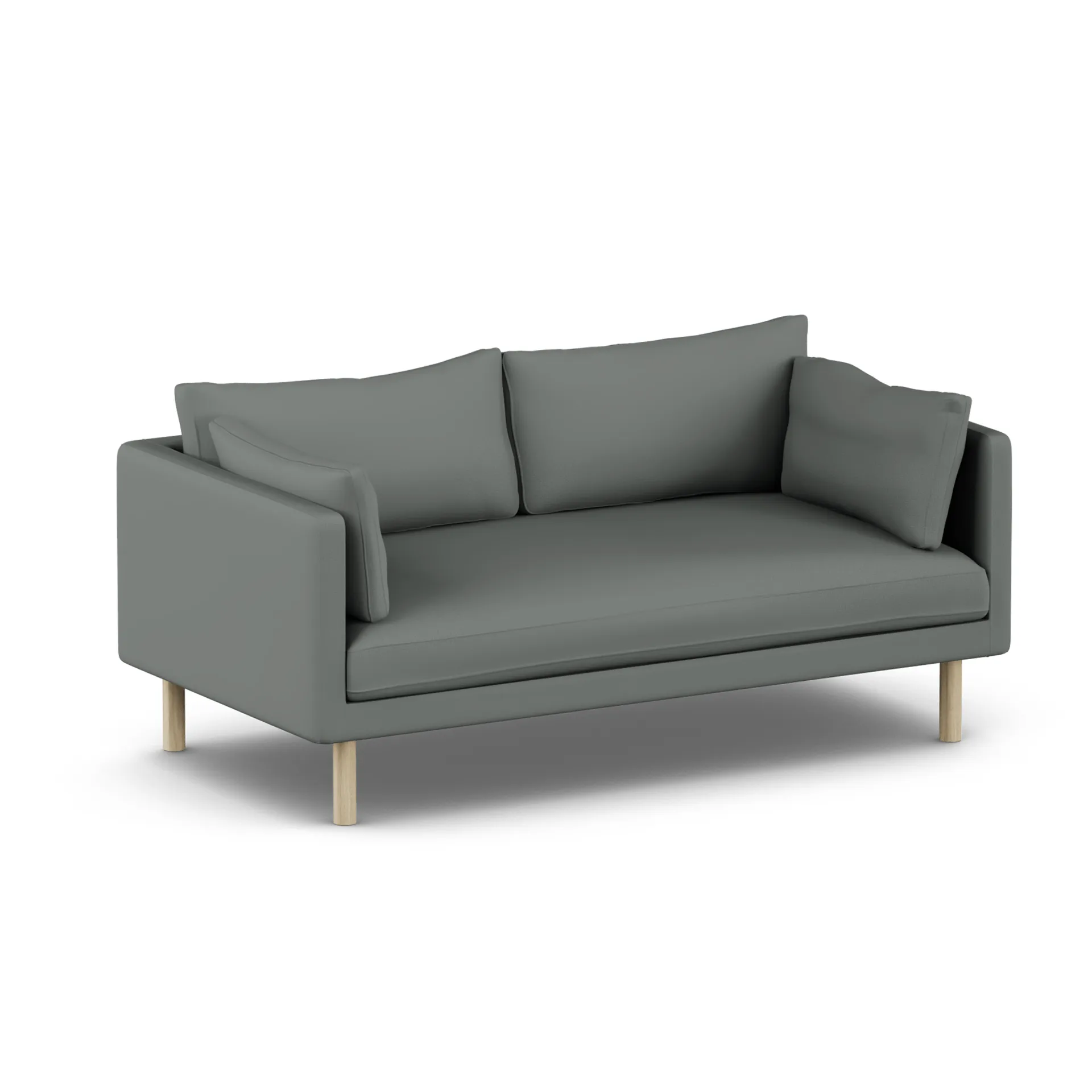 Linnevik sofa, Caleido Grey 1240-hvitoljet eik, 2-seters, uten skjørt 1898