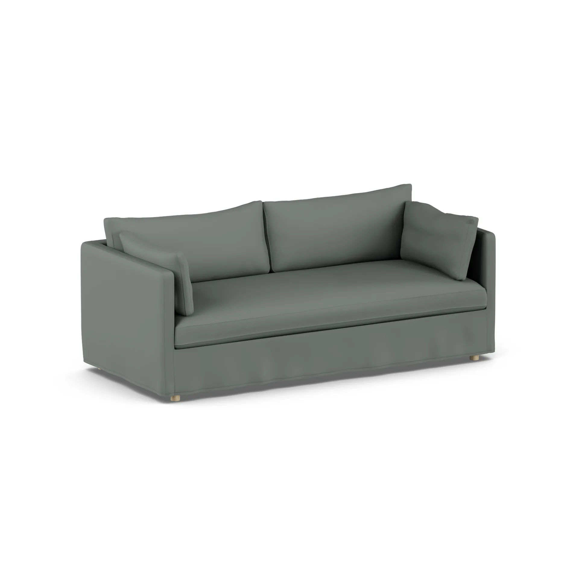 Linnevik sofa, Caleido Grey 1240-hvitoljet eik, 3-seters, med skjørt 1898