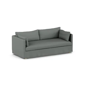 Linnevik sofa - Caleido Grey 1240-hvitoljet eik, 3-seters, med skjørt - 1898