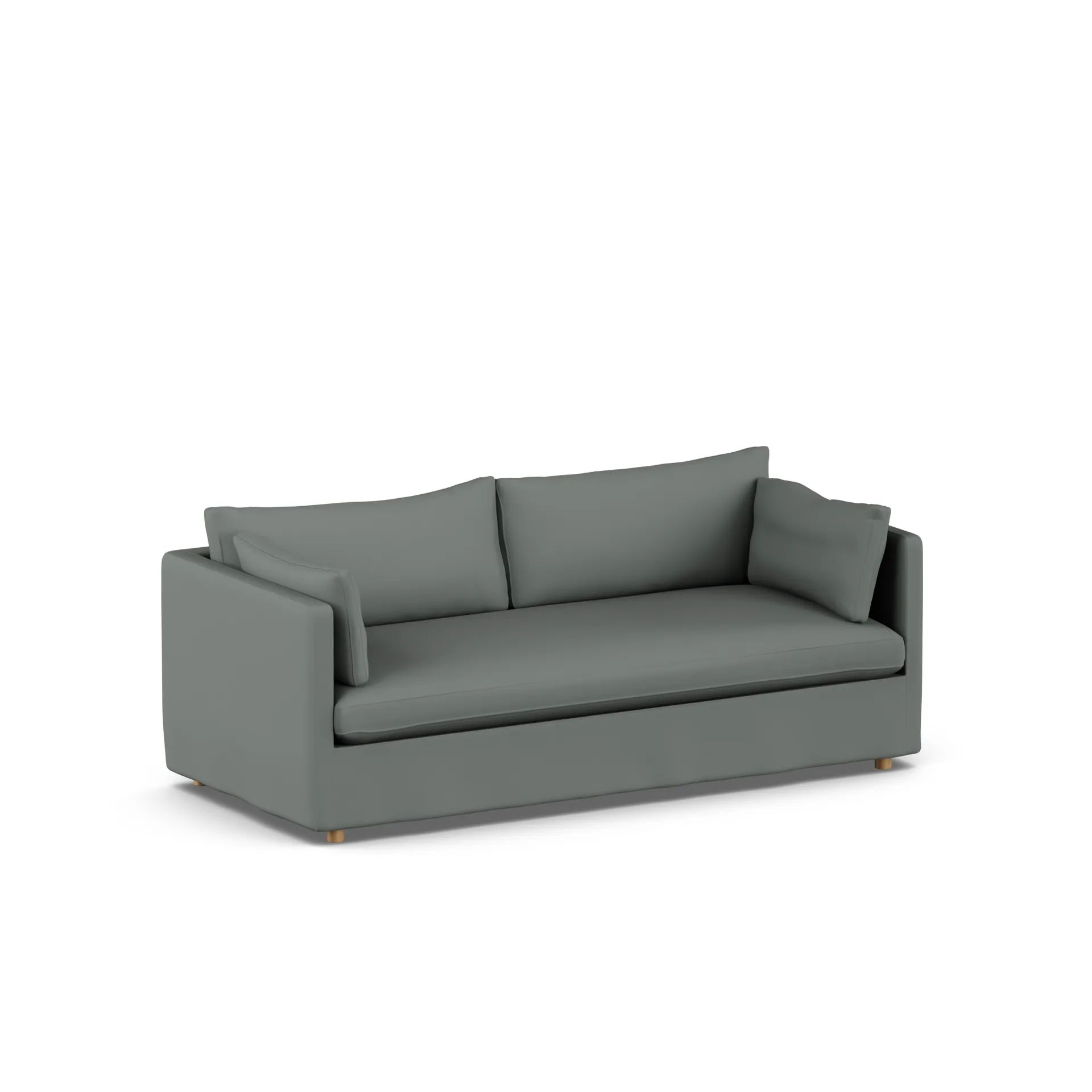 Linnevik sofa, Caleido Grey 1240-hvitoljet eik, 3-seters, med skjørt 1898