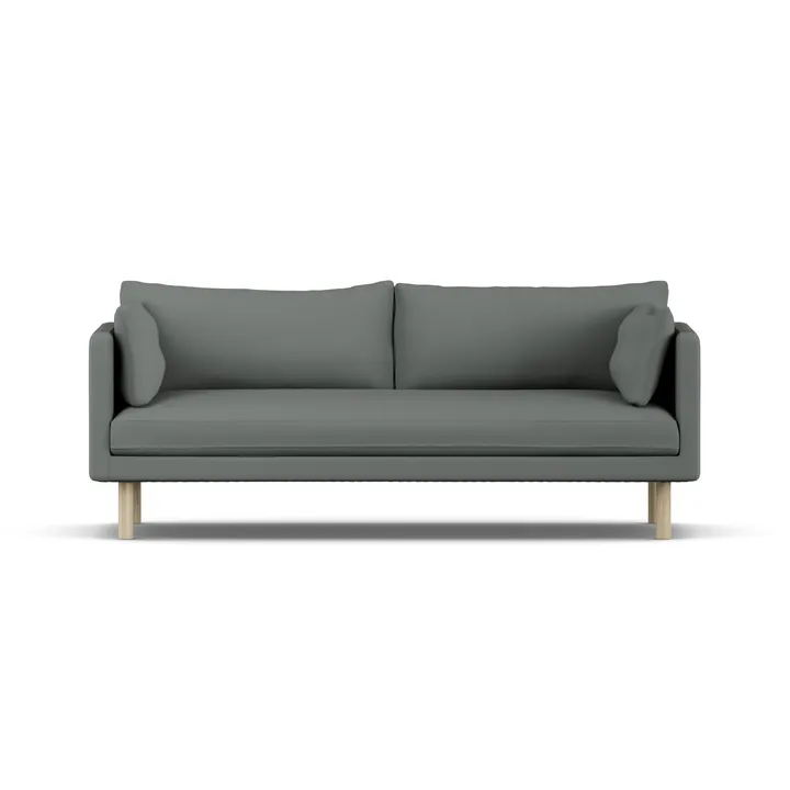 Linnevik sofa - Caleido Grey 1240-hvitoljet eik, 3-seters, uten skjørt - 1898