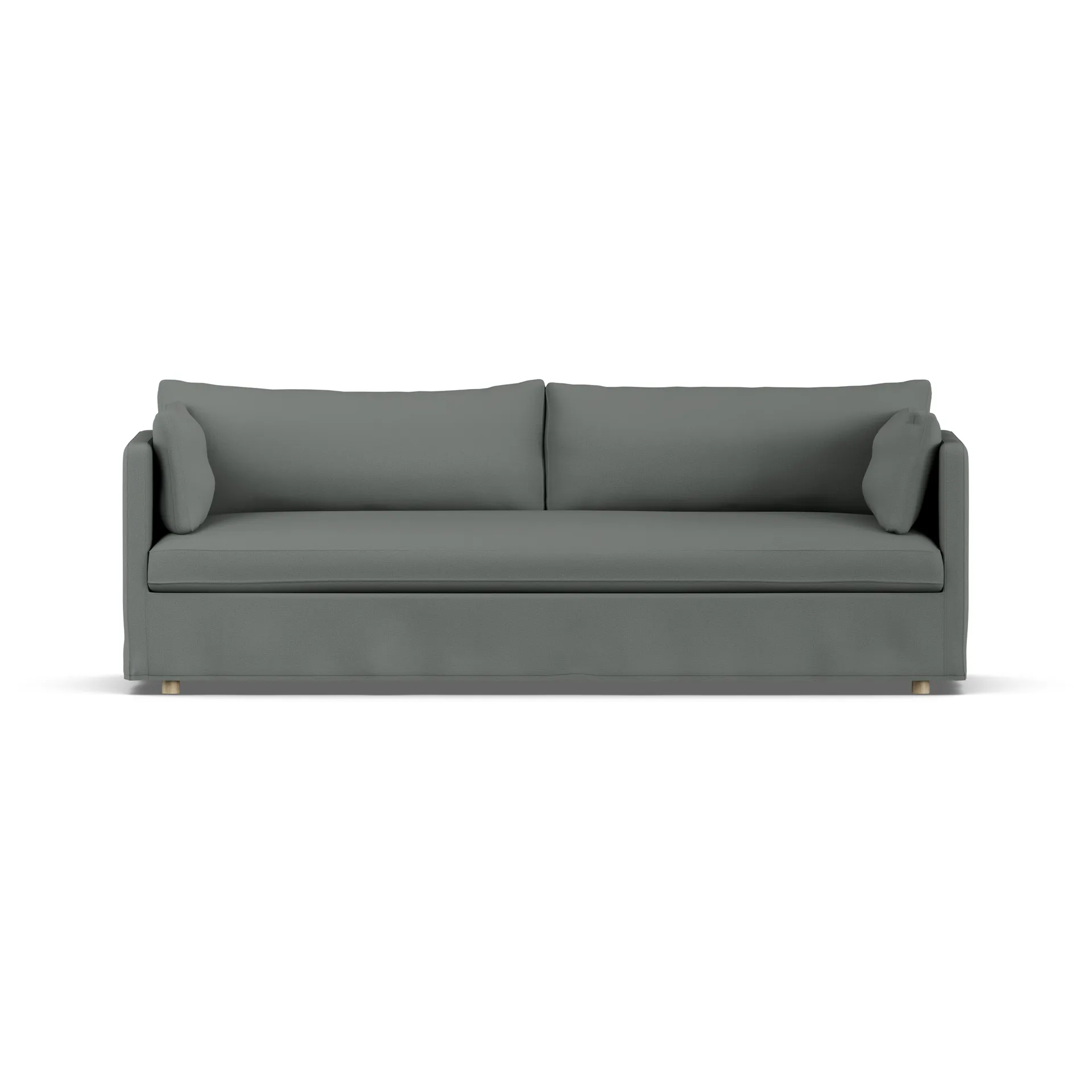 Linnevik sofa, Caleido grey 1240-hvitoljet eik, 4-seters, med skjørt 1898