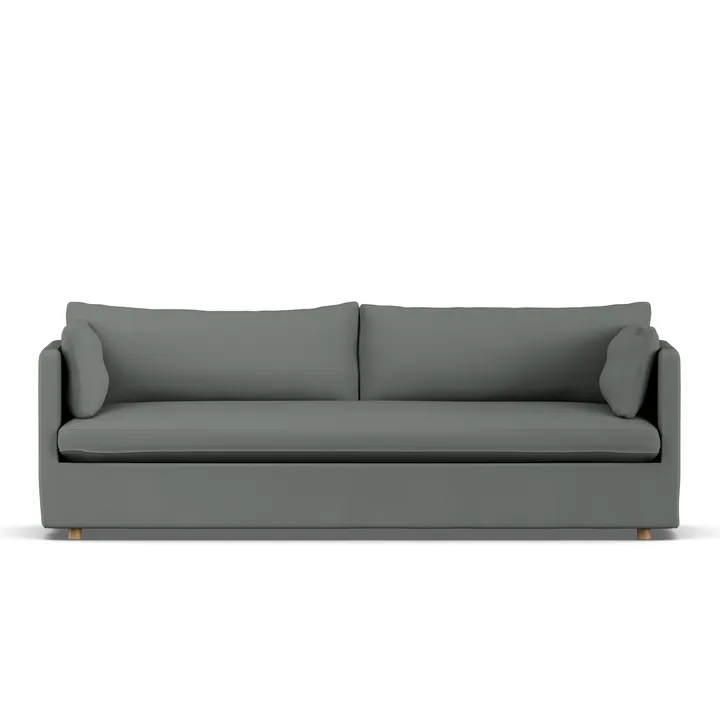 Linnevik sofa - Caleido grey 1240-hvitoljet eik, 4-seters, med skjørt - 1898