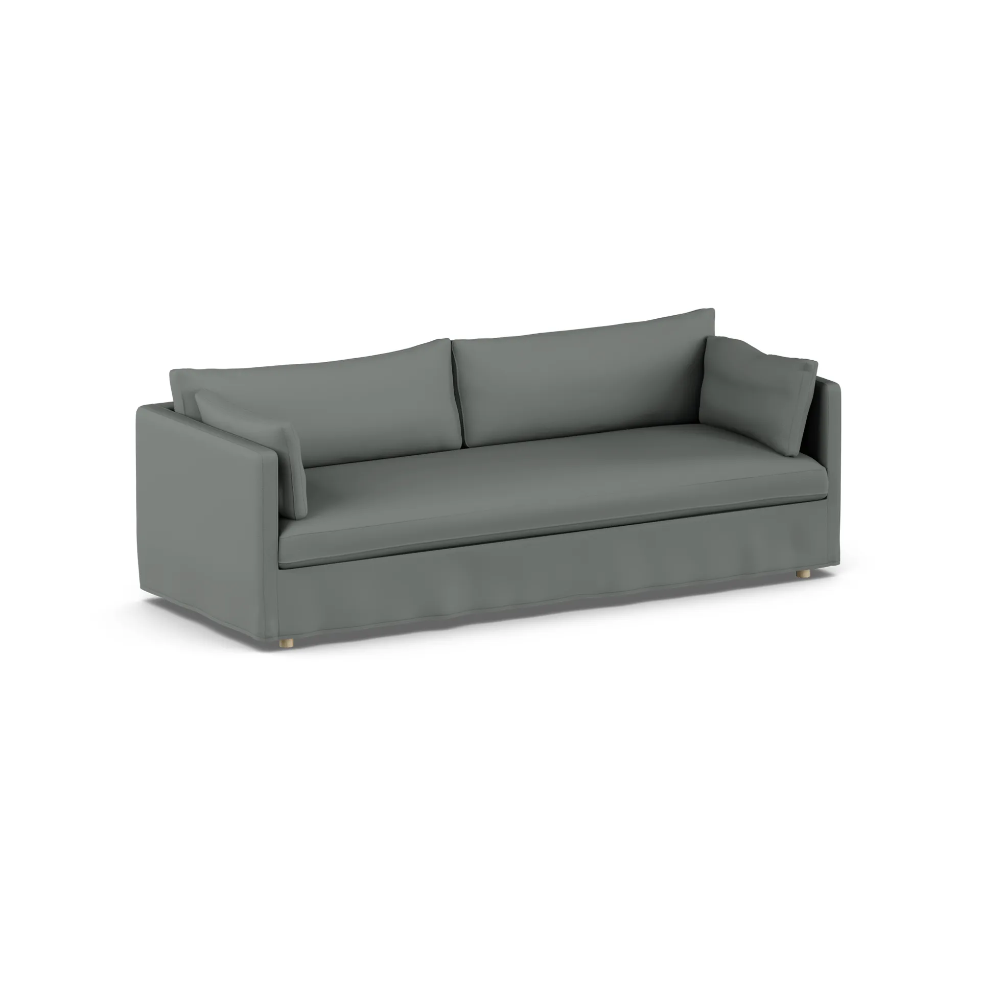 Linnevik sofa, Caleido grey 1240-hvitoljet eik, 4-seters, med skjørt 1898