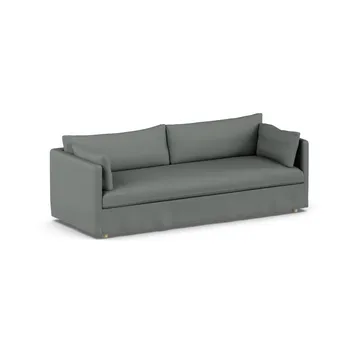 Linnevik sofa - Caleido grey 1240-hvitoljet eik, 4-seters, med skjørt - 1898
