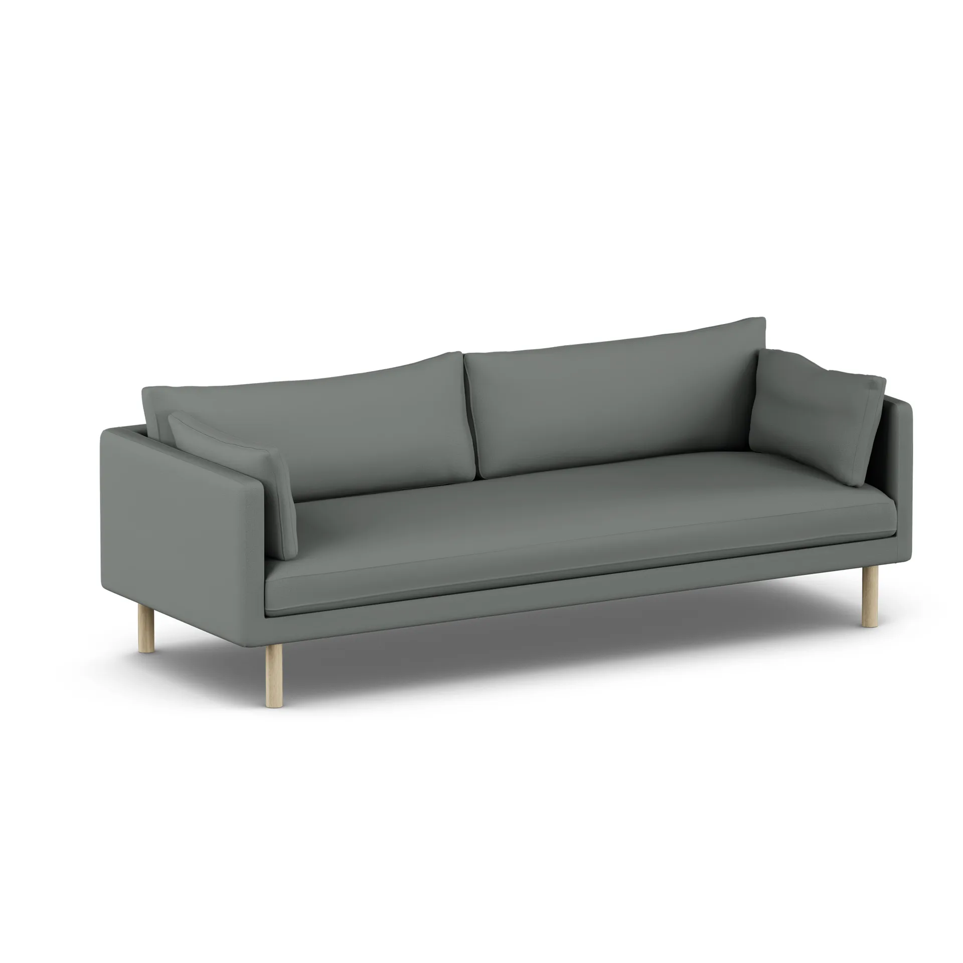 Linnevik sofa, Caleido Grey 1240-hvitoljet eik, 4-seters, uten skjørt 1898