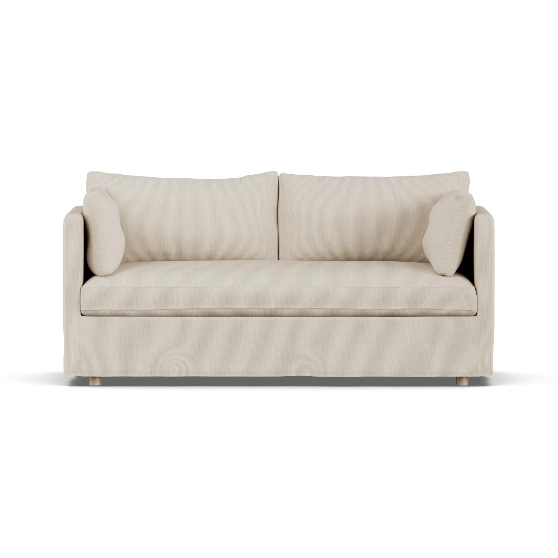 Linnevik sofa, Jump Beige 1956-hvitoljet eik, 2-seters, med skjørt 1898