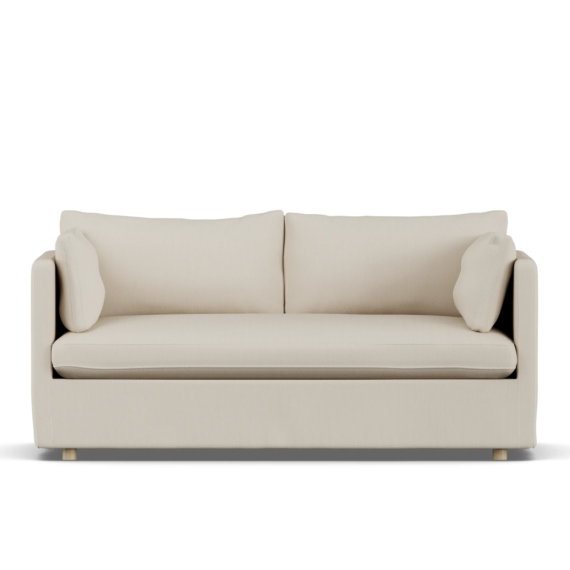 Linnevik sofa, Jump Beige 1956-hvitoljet eik, 2-seters, med skjørt 1898