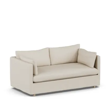 Linnevik sofa - Jump Beige 1956-hvitoljet eik, 2-seters, med skjørt - 1898