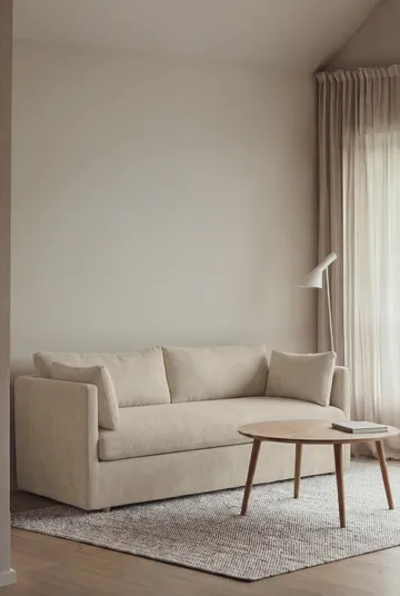 Linnevik sofa - Jump Beige 1956-hvitoljet eik, 2-seters, med skjørt - 1898