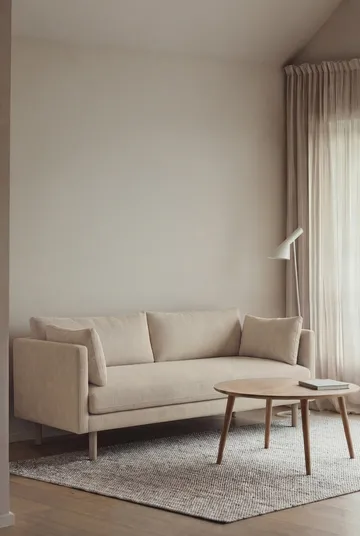 Linnevik sofa - Jump Beige 1956-hvitoljet eik, 2-seters, uten skjørt - 1898