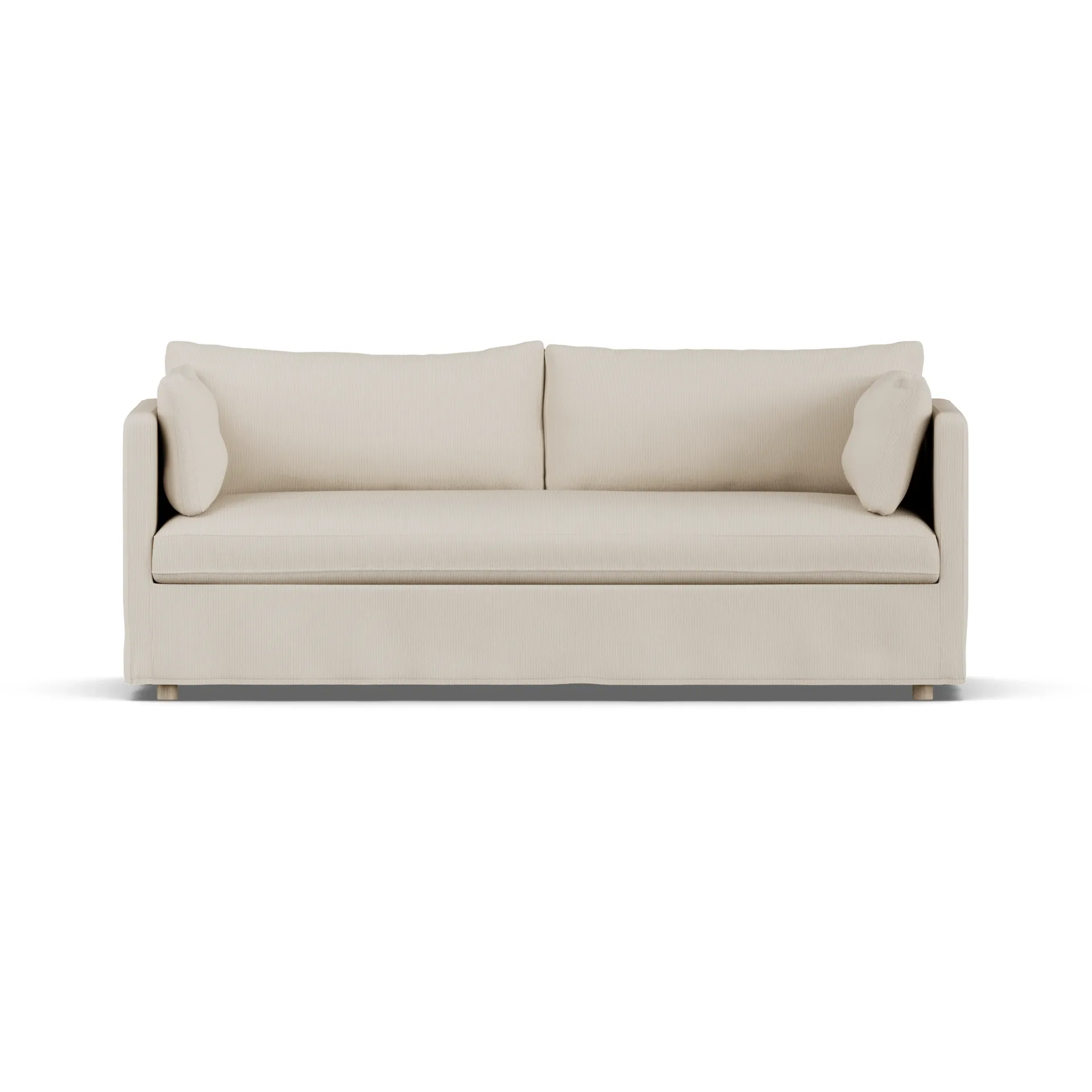 Linnevik sofa, Jump Beige 1956-hvitoljet eik, 3-seters, med skjørt 1898