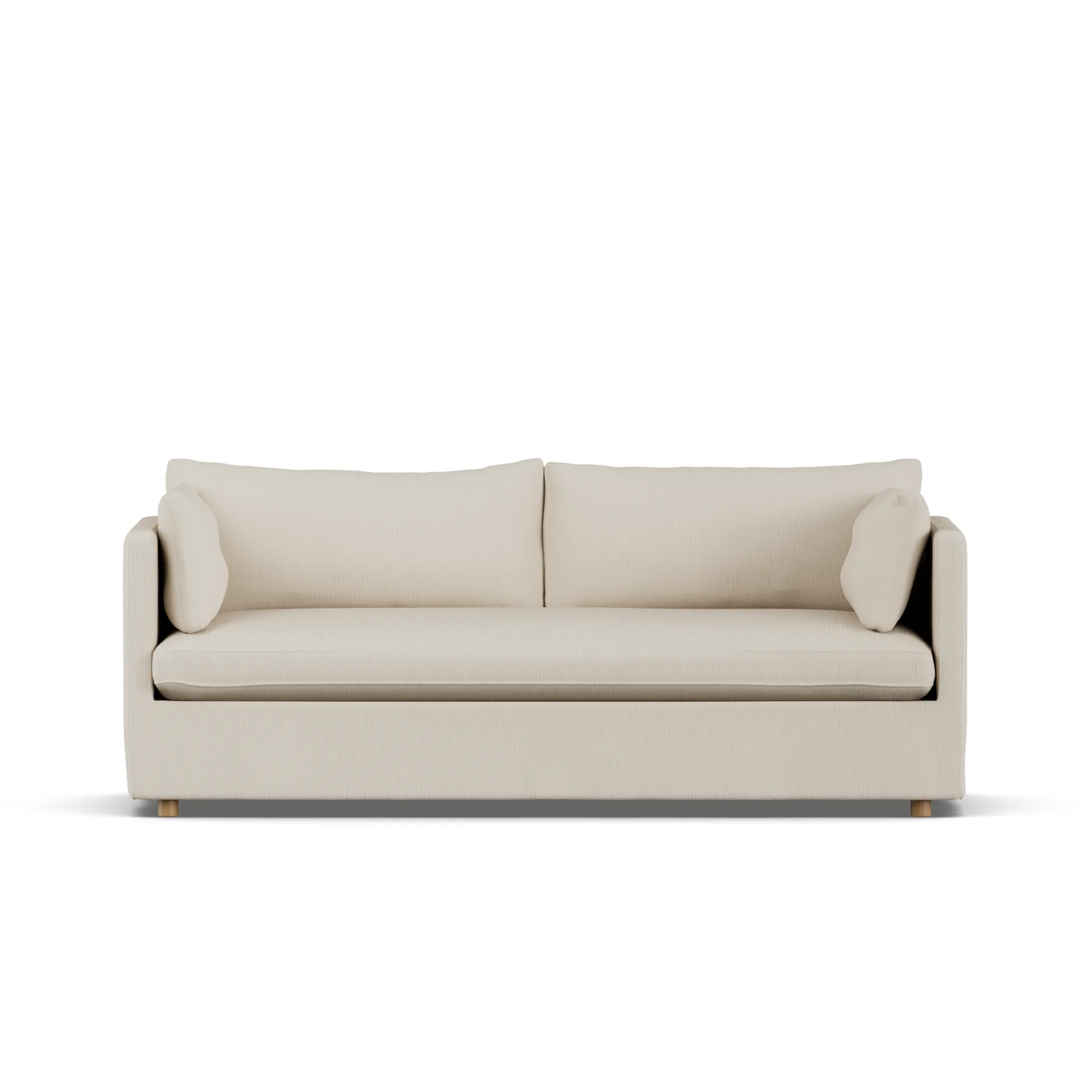 Linnevik sofa, Jump Beige 1956-hvitoljet eik, 3-seters, med skjørt 1898